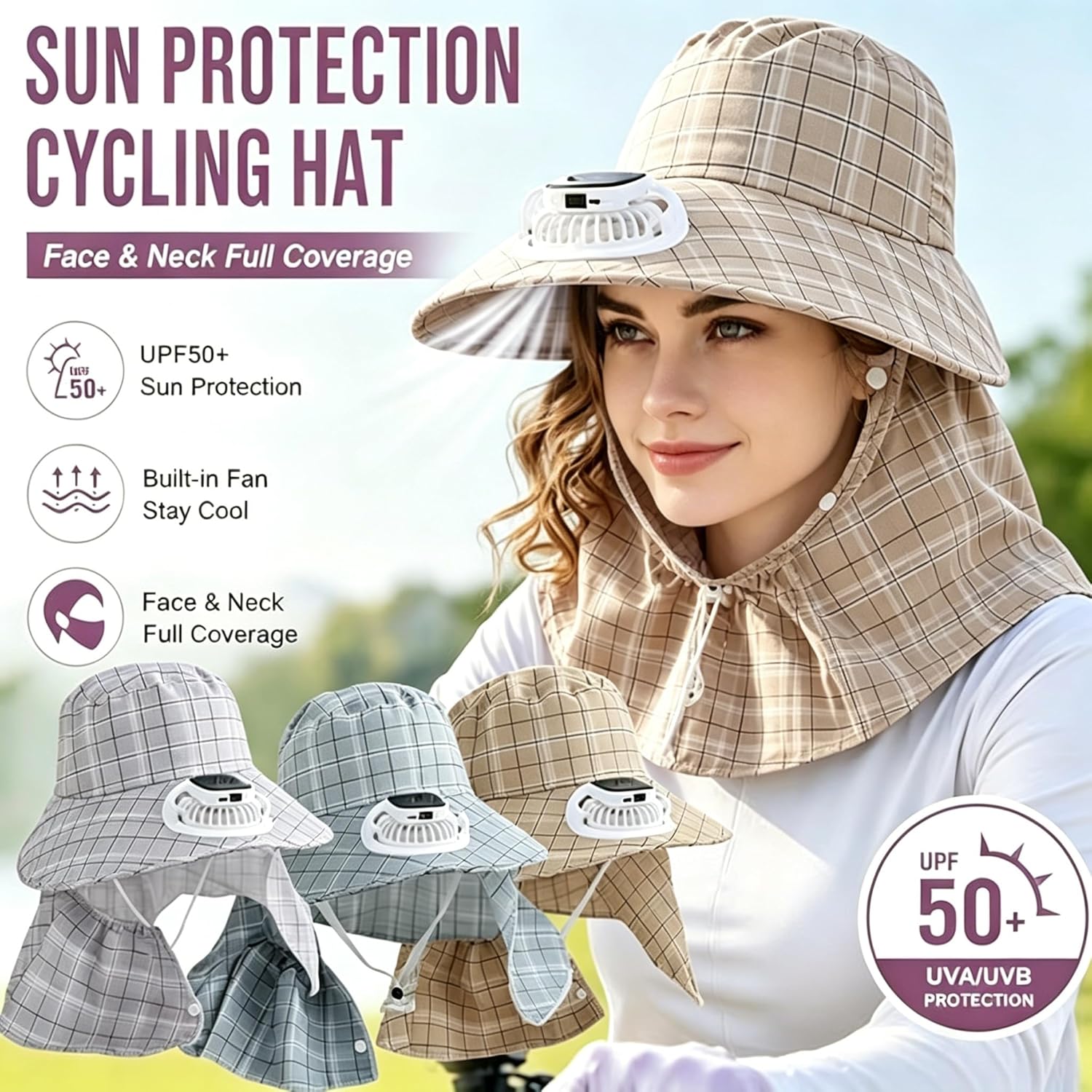 1PC Solar Power Neck Guard Fan - Visor Sun Hat review and price